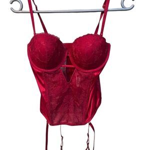 Primark Collection Women's Red Lace Bustier Corset Top Size  36B